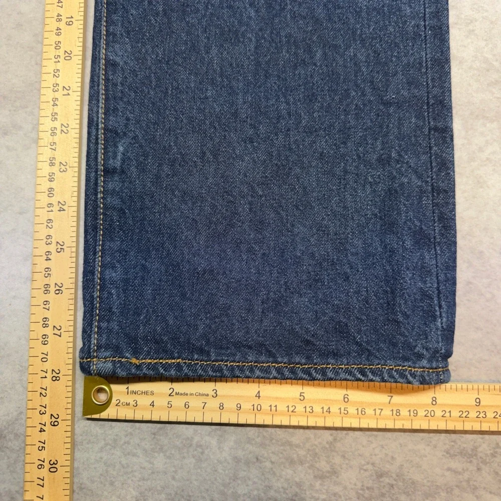 Levi's 501 Original Fit Jeans Mens 38x30 Dark Wash Blue Straight Leg Distressed - Picture 8 of 12